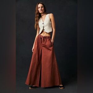 NWT We The Free Clover Wide-Leg Pants ~ Clay